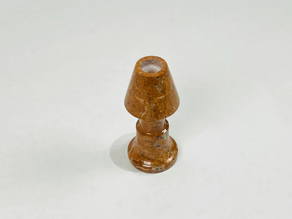 Cone Head Rare Alicante Marble Candle Stand