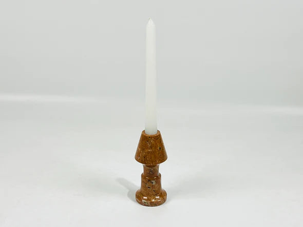 Cone Head Rare Alicante Marble Candle Stand