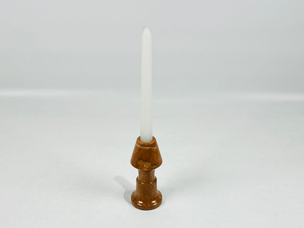 Cone Head Rare Alicante Marble Candle Stand