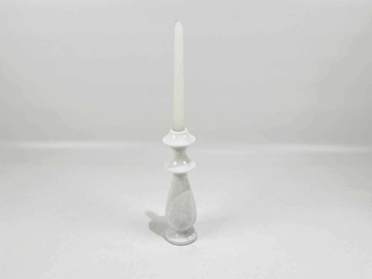 Ringed Bulb Candle Stand - Gray