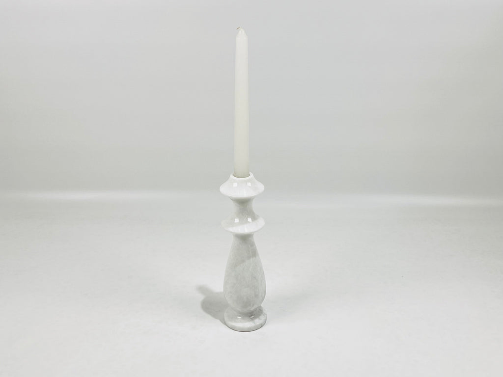 Traditional White Marble Candle Stand