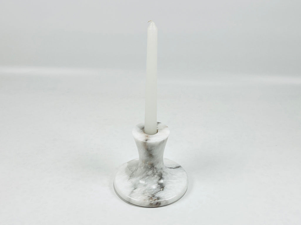 Stump Black Streaked  Marble Candle Stand