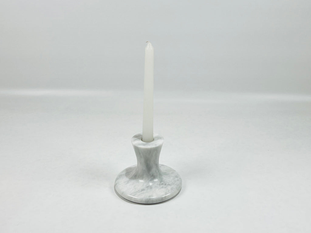 Stump Light Grey Marble Candle Stand