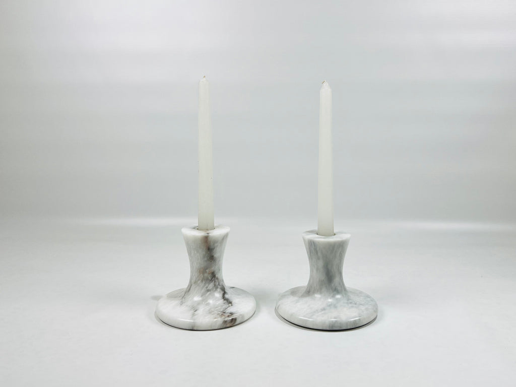 Stump Light Grey Marble Candle Stand