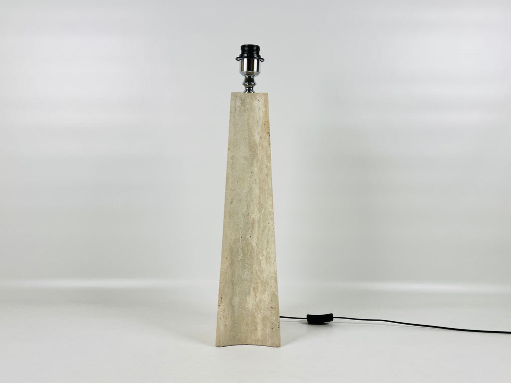 Tall Curved Bottom Travertine Table Lamp