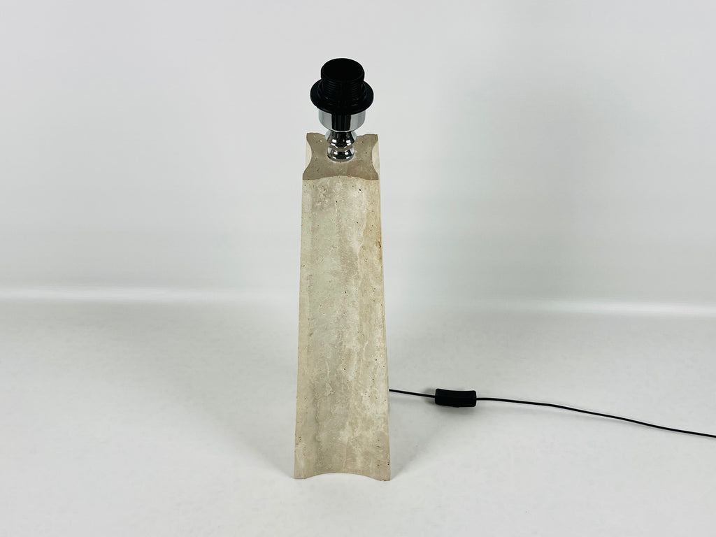 Tall Curved Bottom Travertine Table Lamp