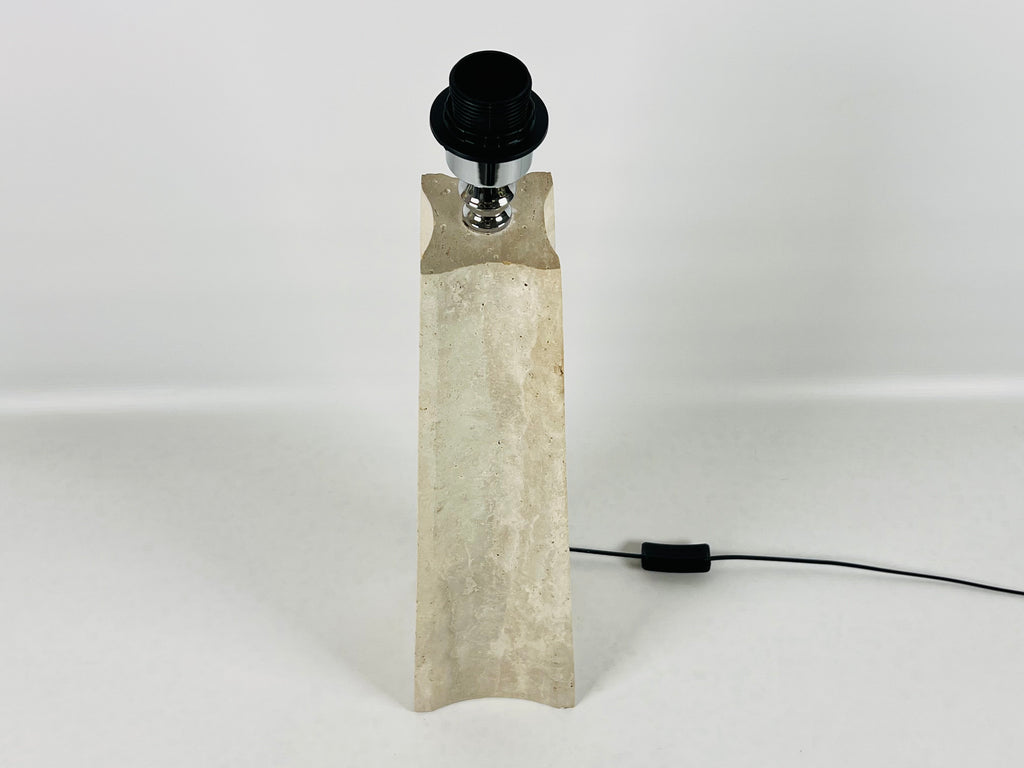 Tall Curved Bottom Travertine Table Lamp