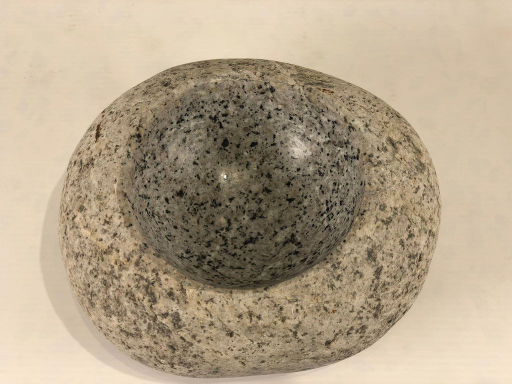 Black Speckled River Stone Bowl