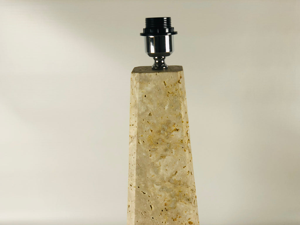 Slanted Grazed Travertine Table Lamp