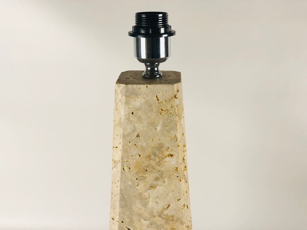 Slanted Grazed Travertine Table Lamp