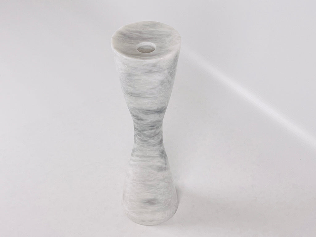 Hourglass Grey blotched Marble Candle Stand (Medium)