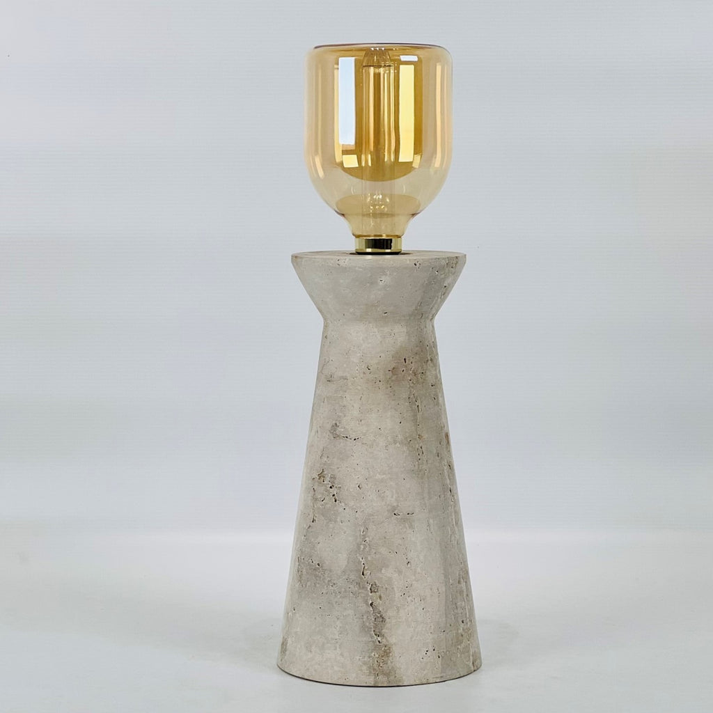 Upside Down Funnel Travertine Table Lamp