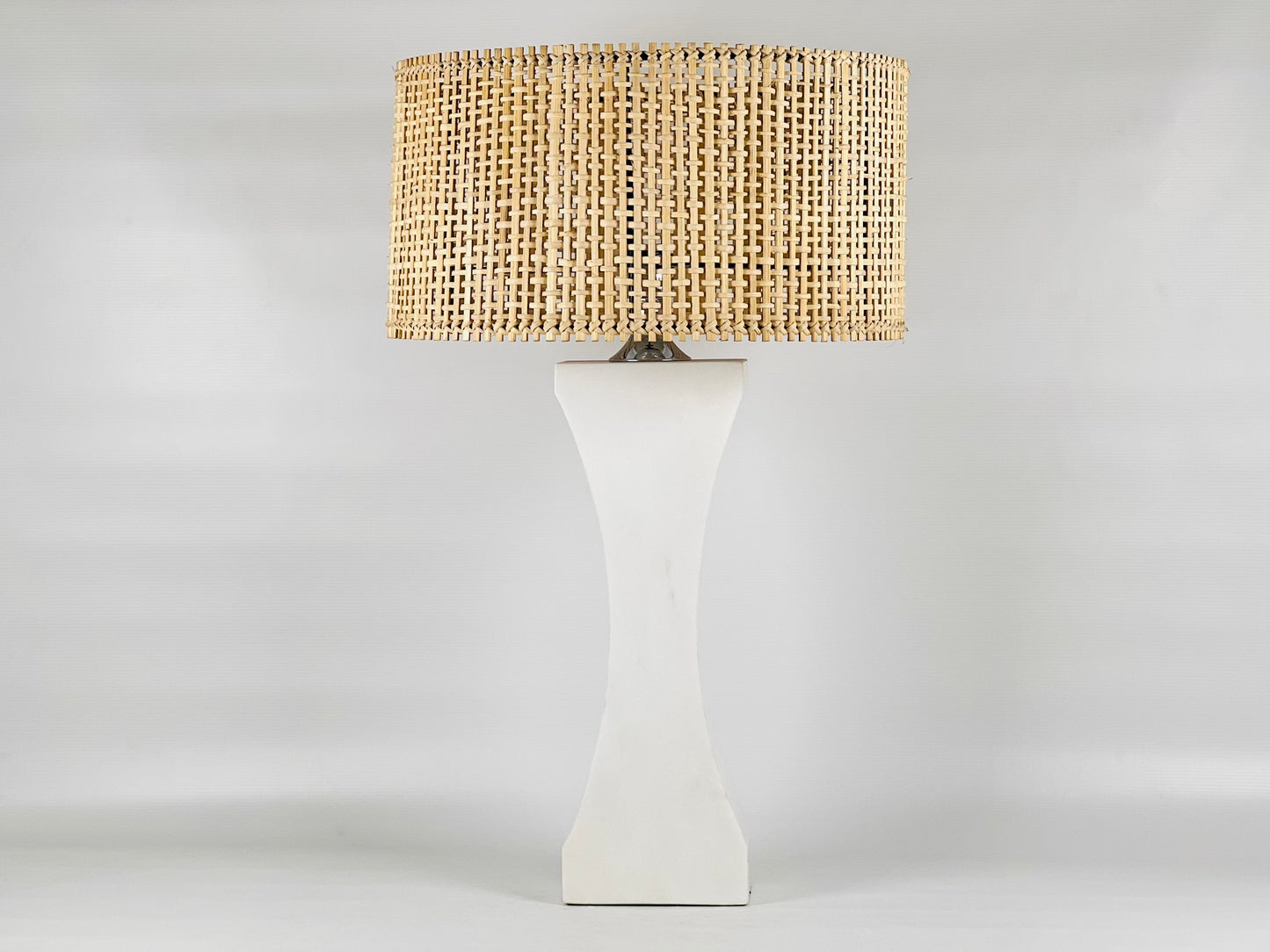Hourglass Table Lamp - White