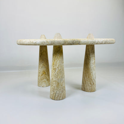 Three Horned Side Table - Travertine