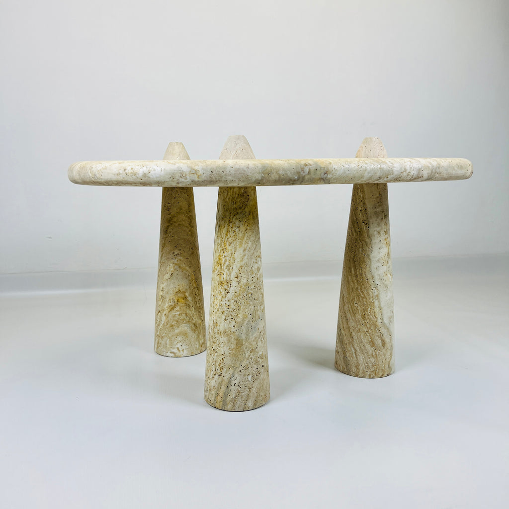 Three Horned Side Table in Travertine