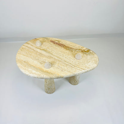 Three Horned Side Table - Travertine