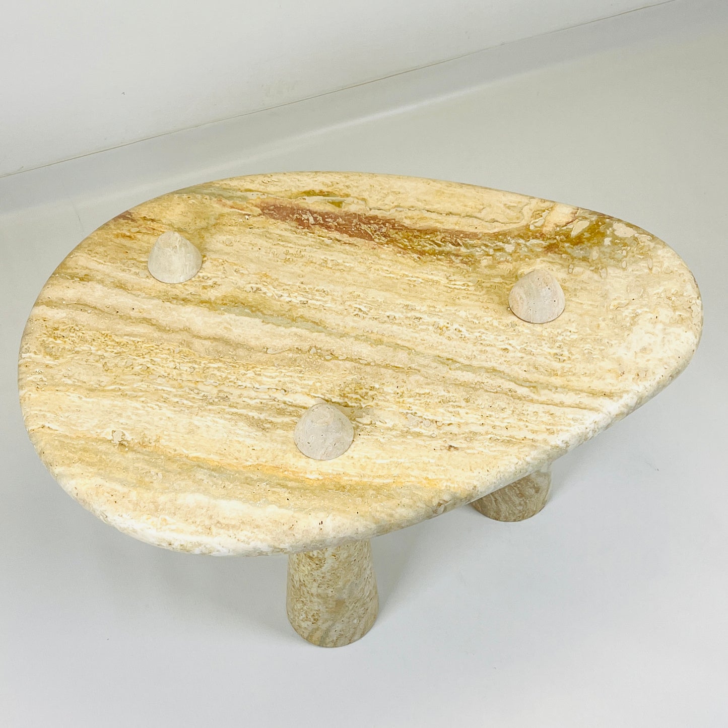 Three Horned Side Table - Travertine