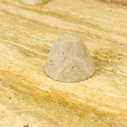 Three Horned Side Table - Travertine