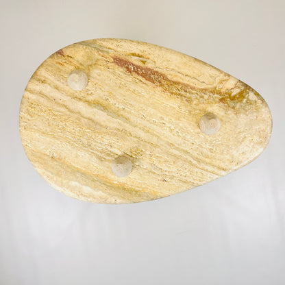 Three Horned Side Table - Travertine