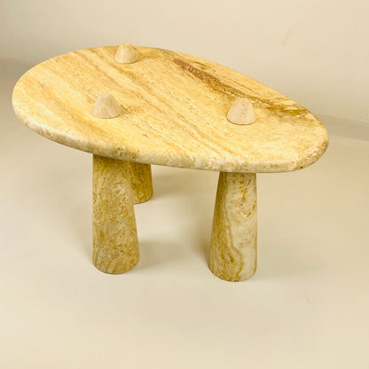 Three Horned Side Table - Travertine