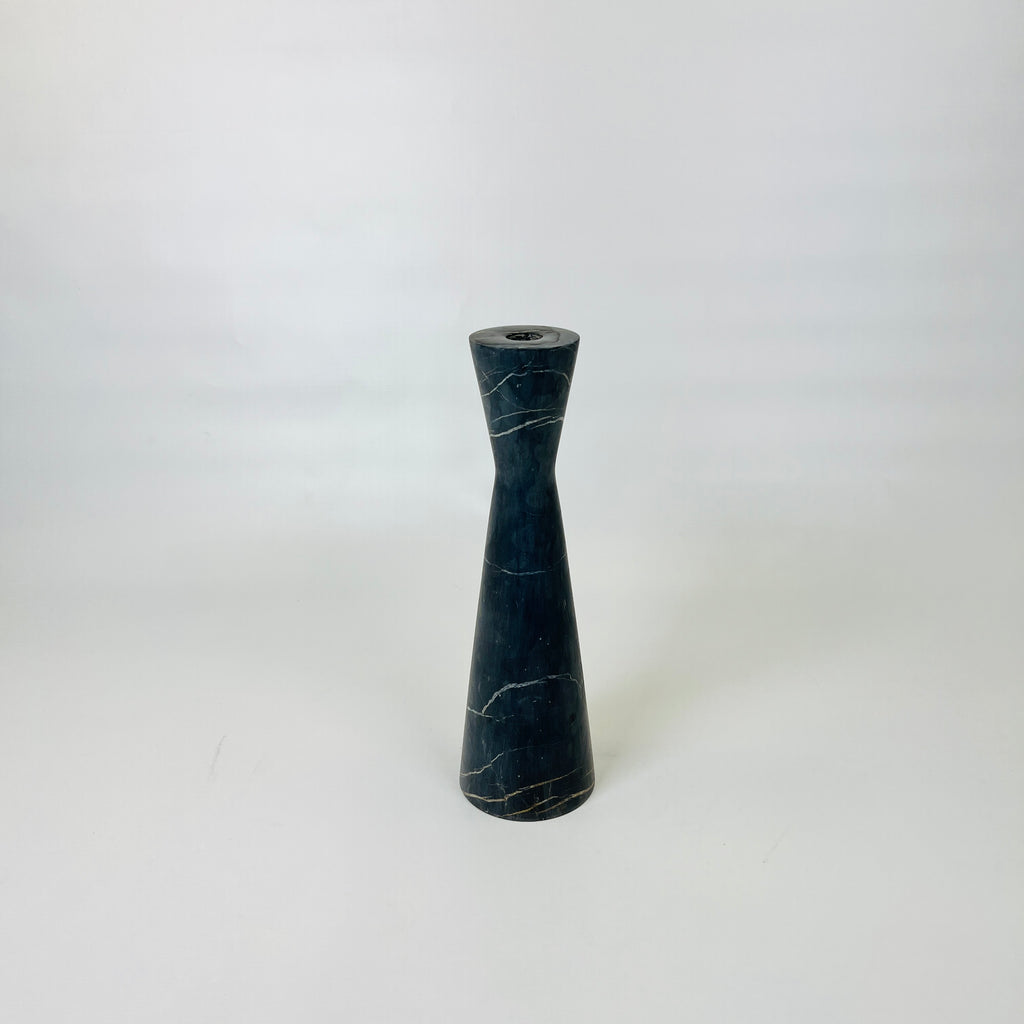 Long Funnel Black Marble Candle Stand