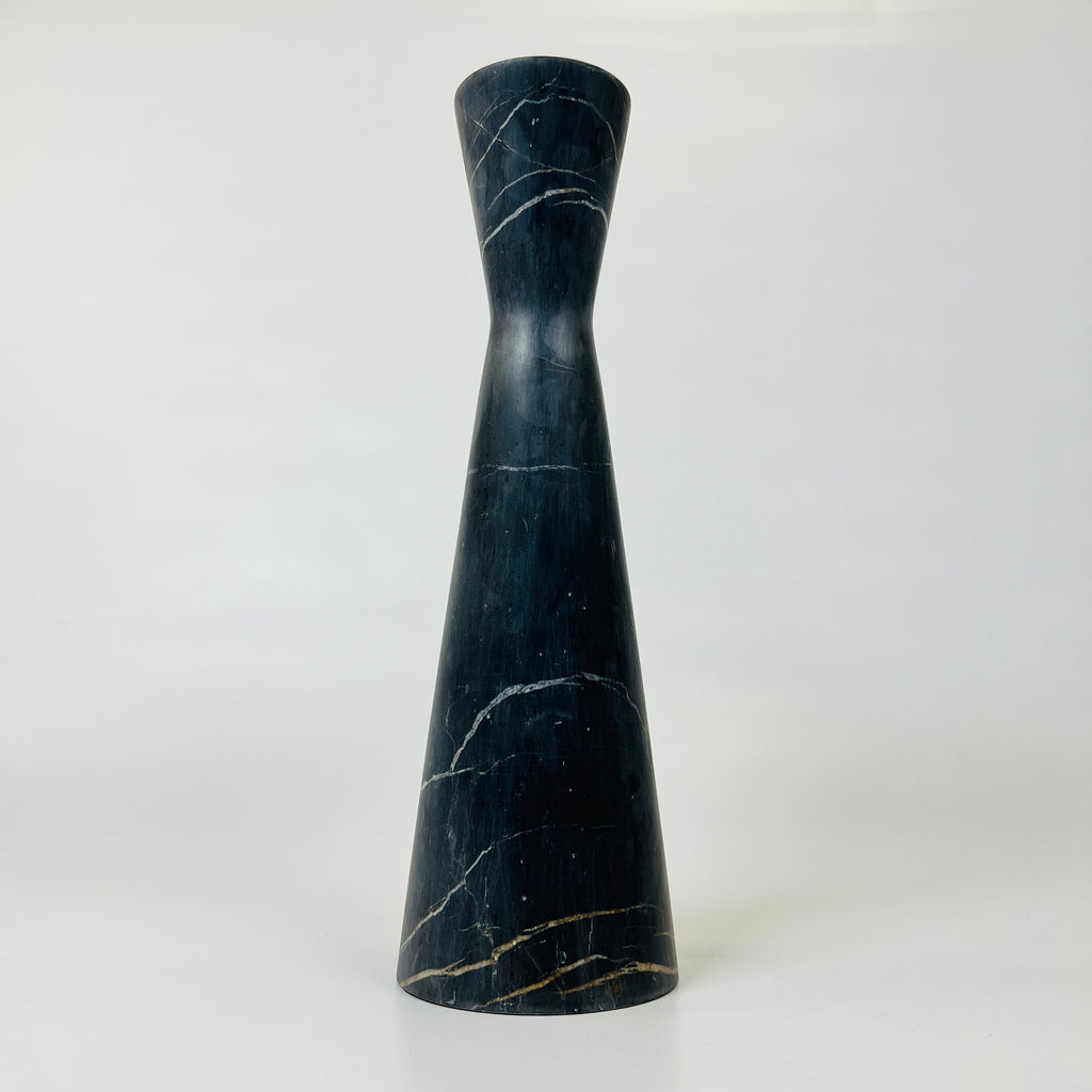 Long Funnel Black Marble Candle Stand