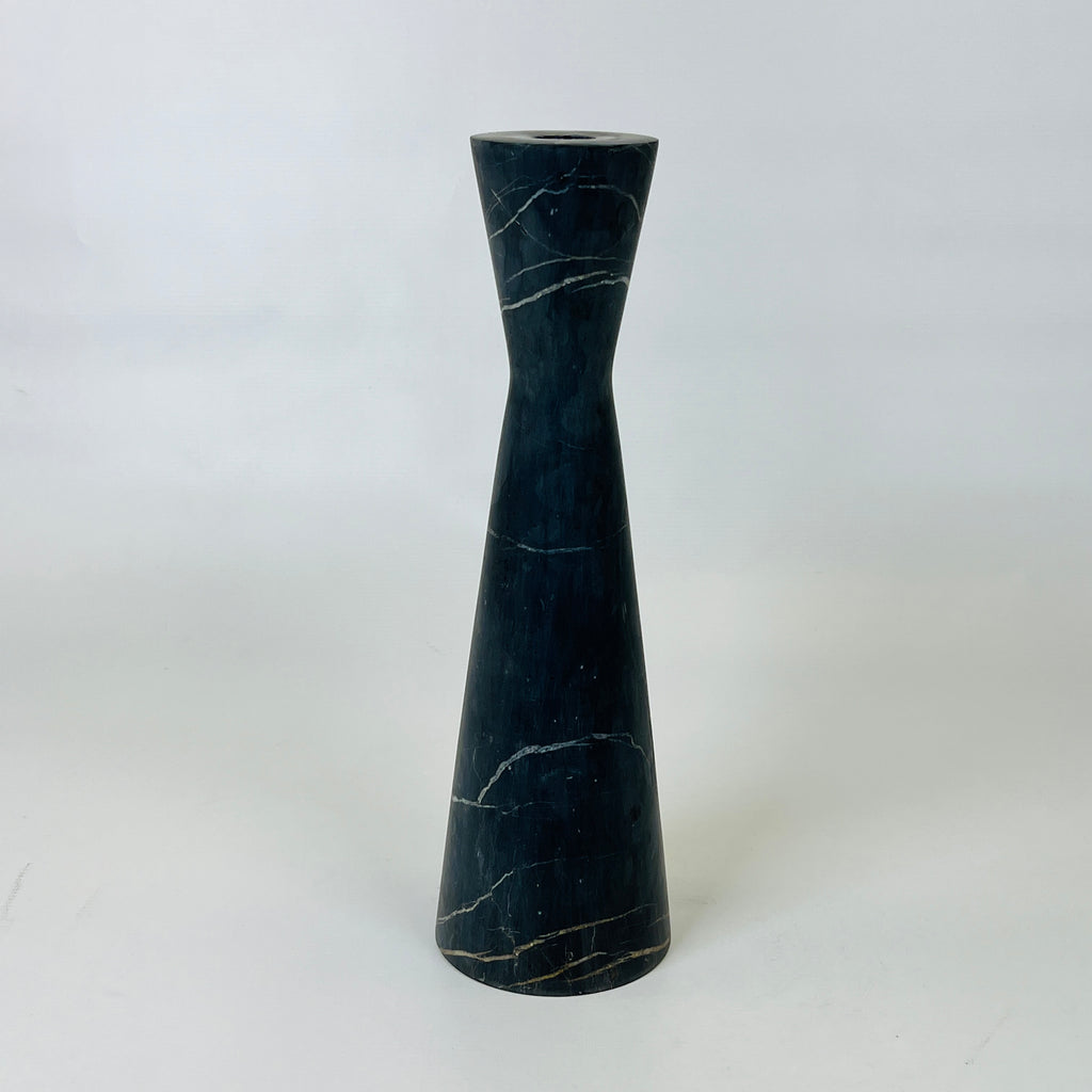 Long Funnel Black Marble Candle Stand