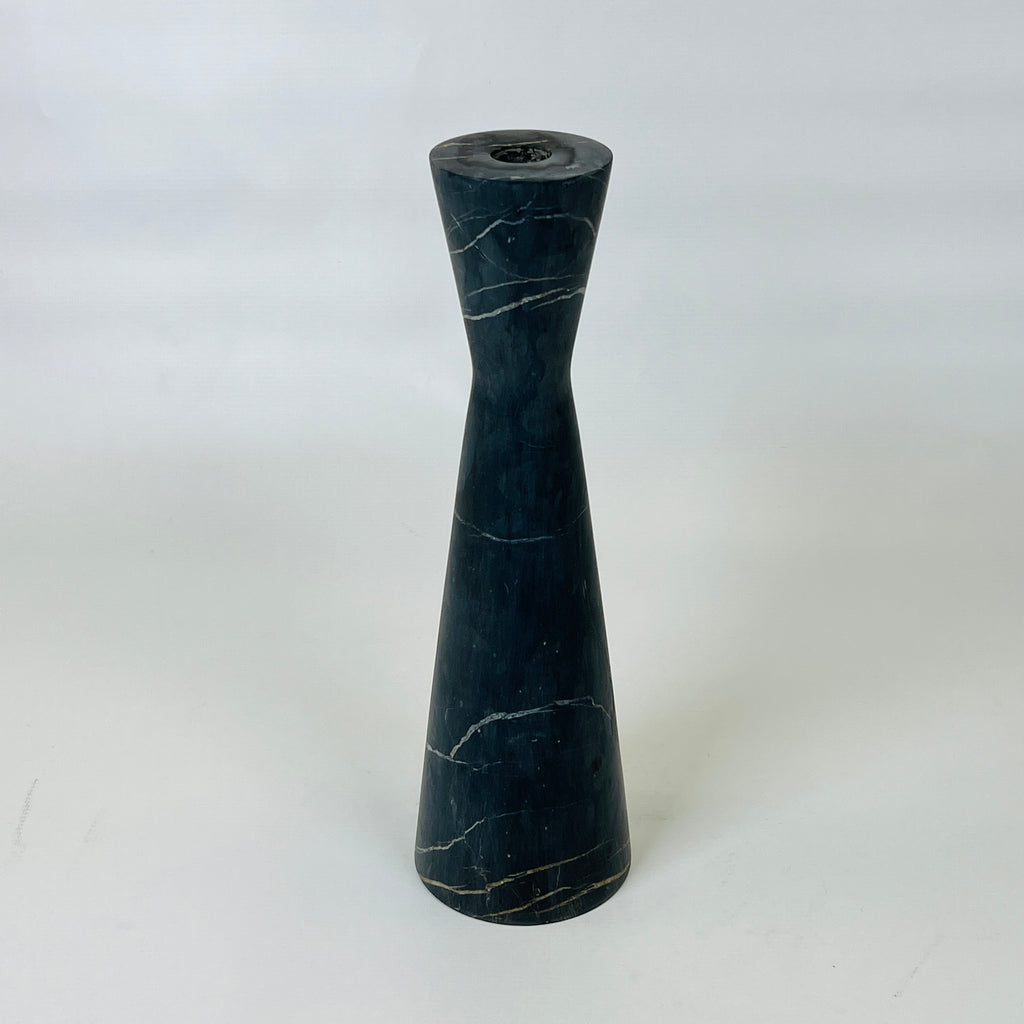 Long Funnel Black Marble Candle Stand