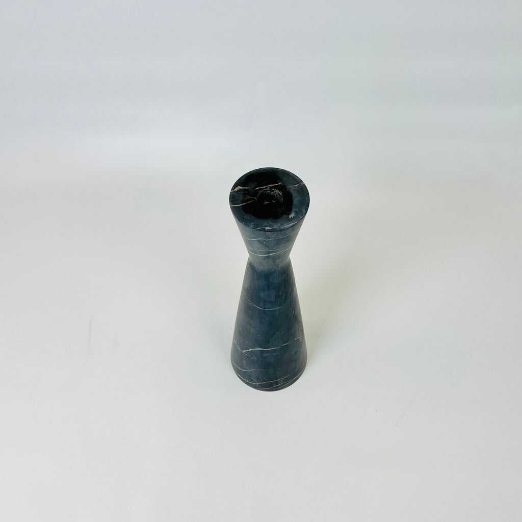 Long Funnel Black Marble Candle Stand