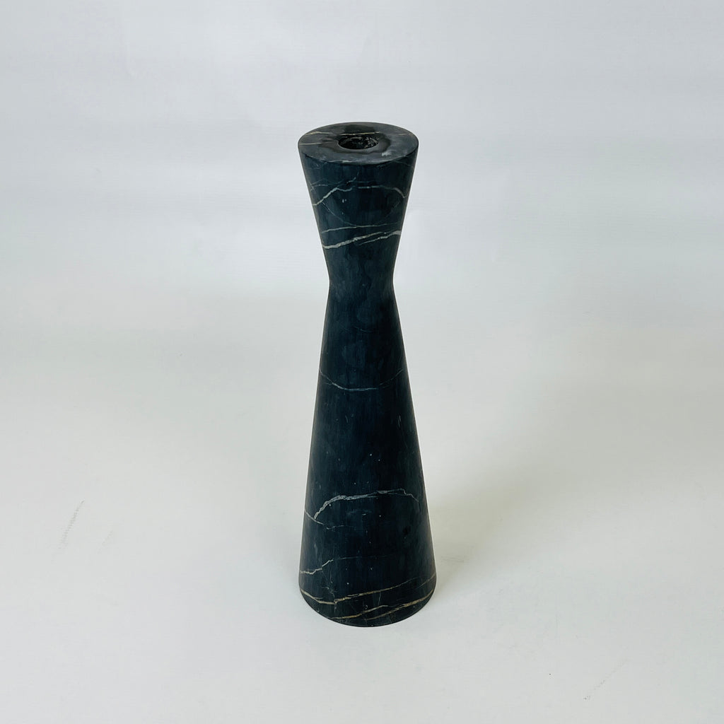 Long Funnel Black Marble Candle Stand