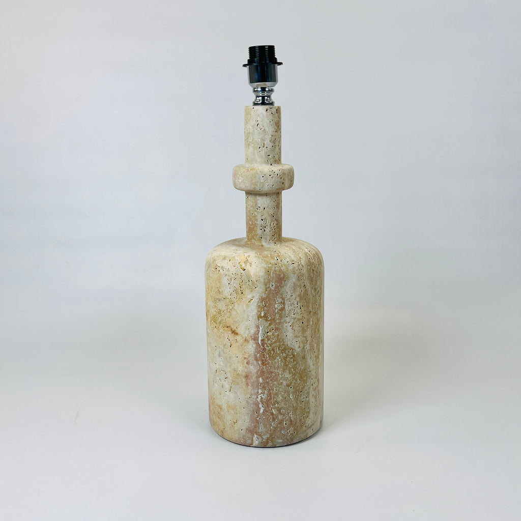 Bottleb Bottom Marked Travertine Lamp