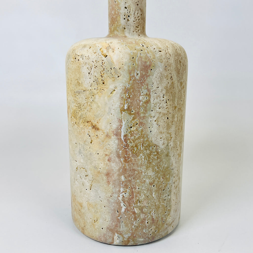 Bottleb Bottom Marked Travertine Lamp