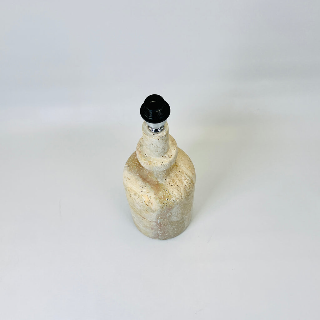 Bottleb Bottom Marked Travertine Lamp