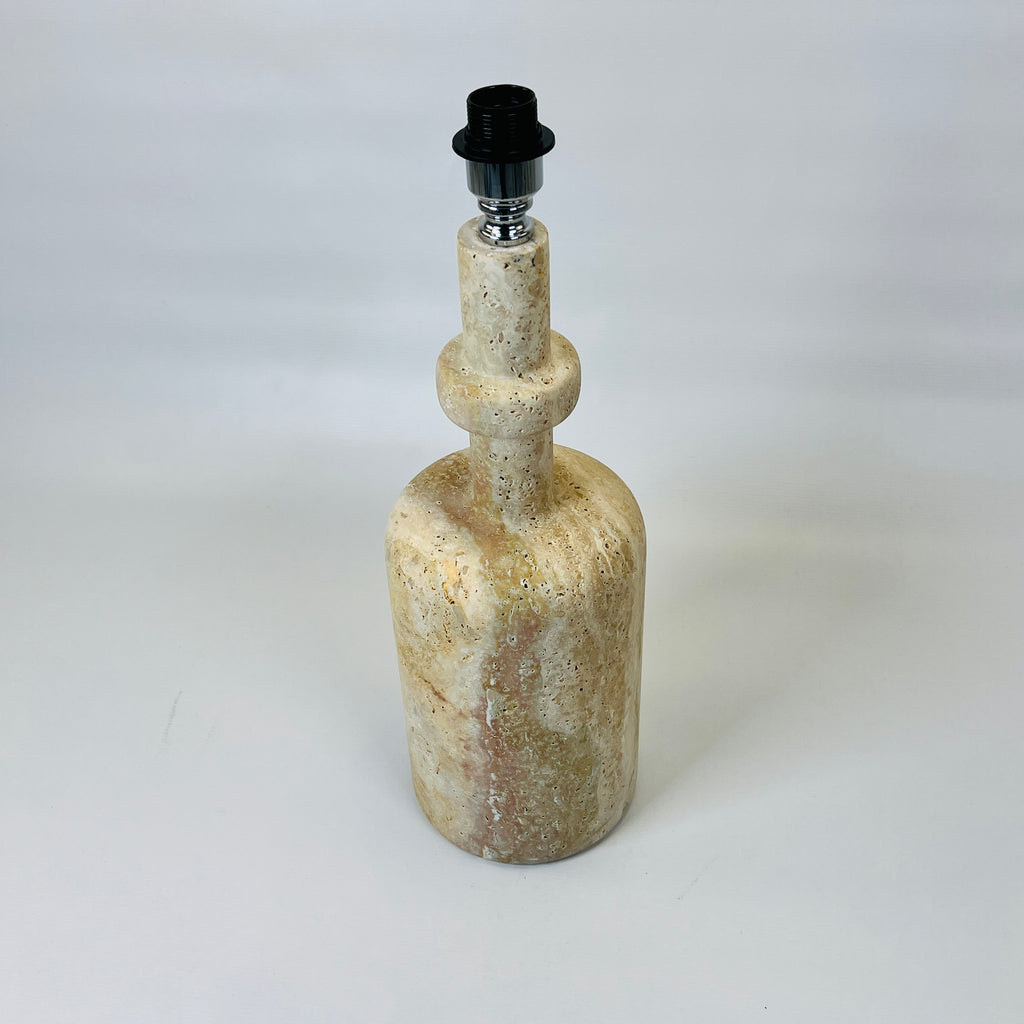 Bottleb Bottom Marked Travertine Lamp