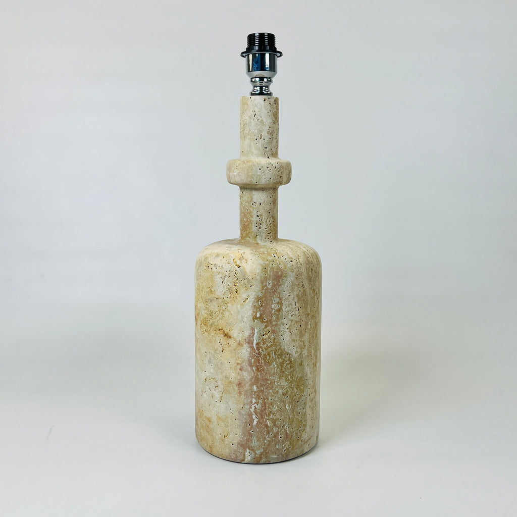 Bottleb Bottom Marked Travertine Lamp