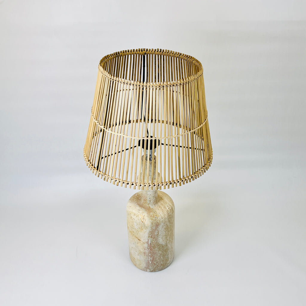 Bottleb Bottom Marked Travertine Lamp