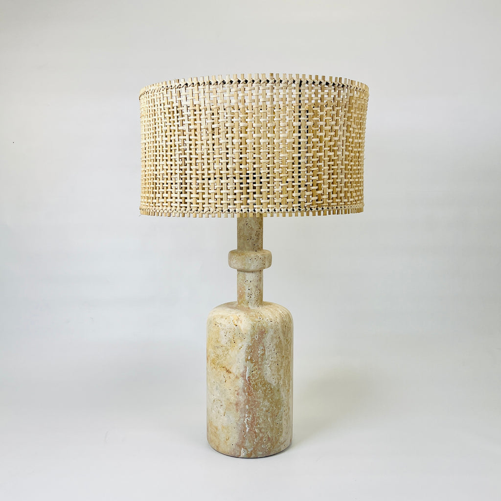 Bottleb Bottom Marked Travertine Lamp