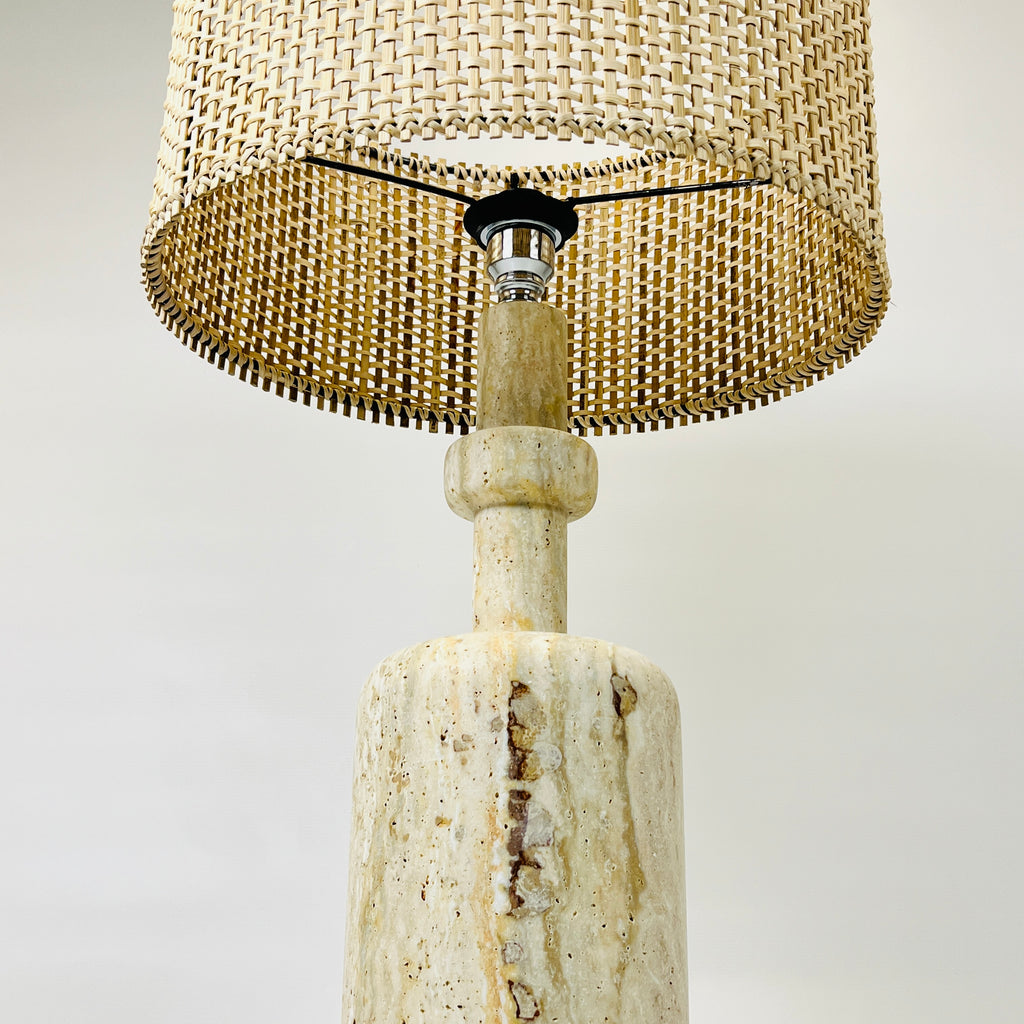 Bottled Bottom Marked Travertine Lamp