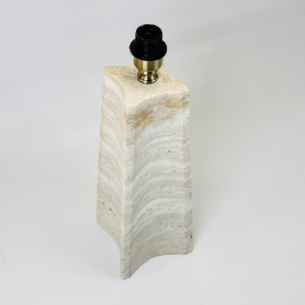 Tall Curved Bottom Waved Travertine Table Lamp