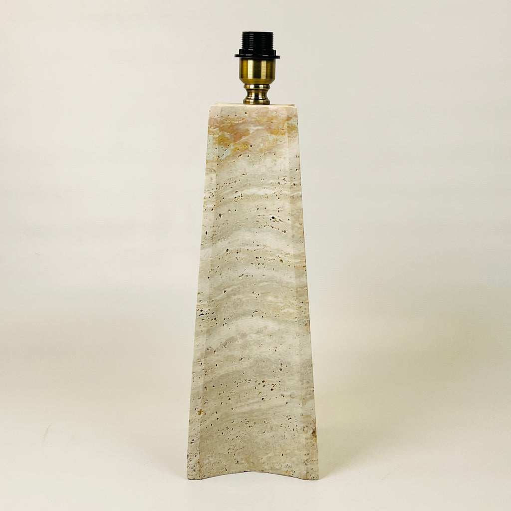 Tall Curved Bottom Waved Travertine Table Lamp