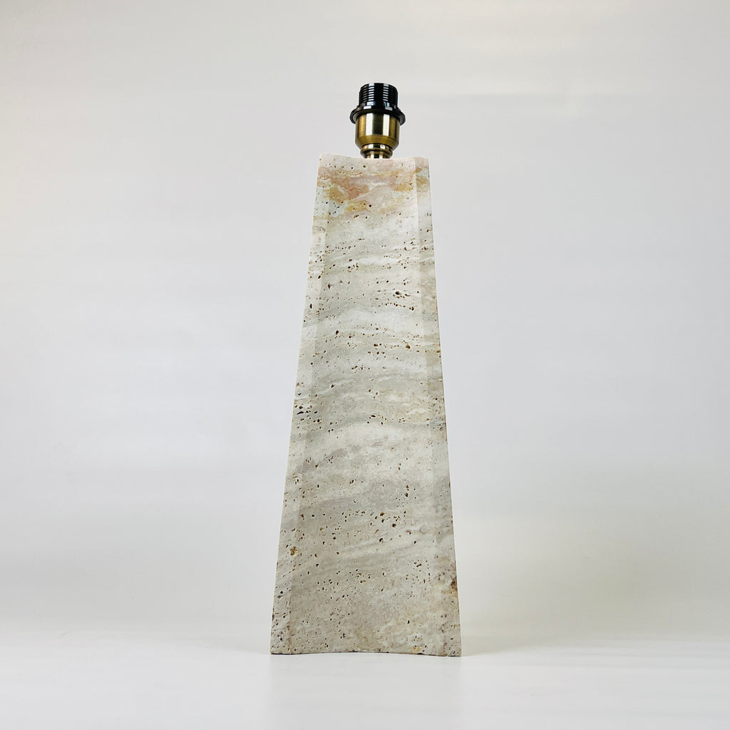 Tall Curved Bottom Waved Travertine Table Lamp