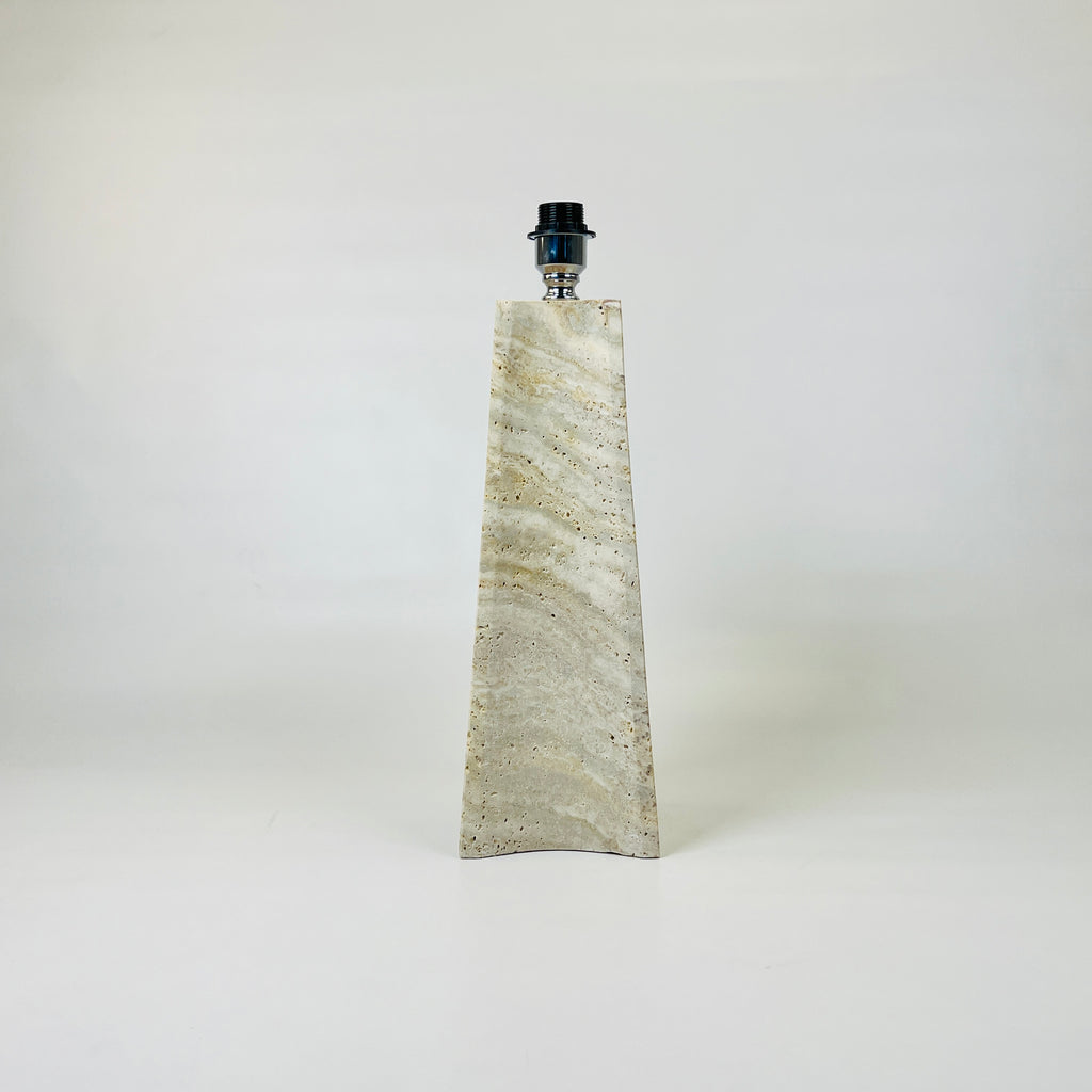 Tall Curved Bottom Waved Travertine Table Lamp