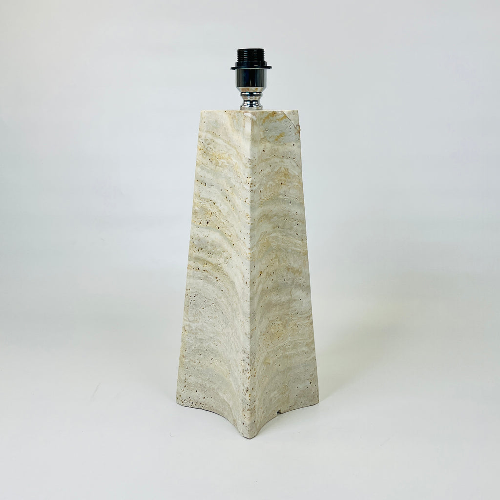 Tall Curved Bottom Waved Travertine Table Lamp