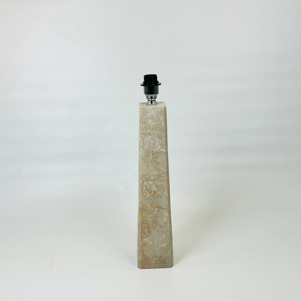 Tall Blotched Travertine Table Lamp