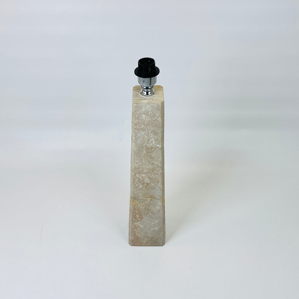 Tall Blotched Travertine Table Lamp