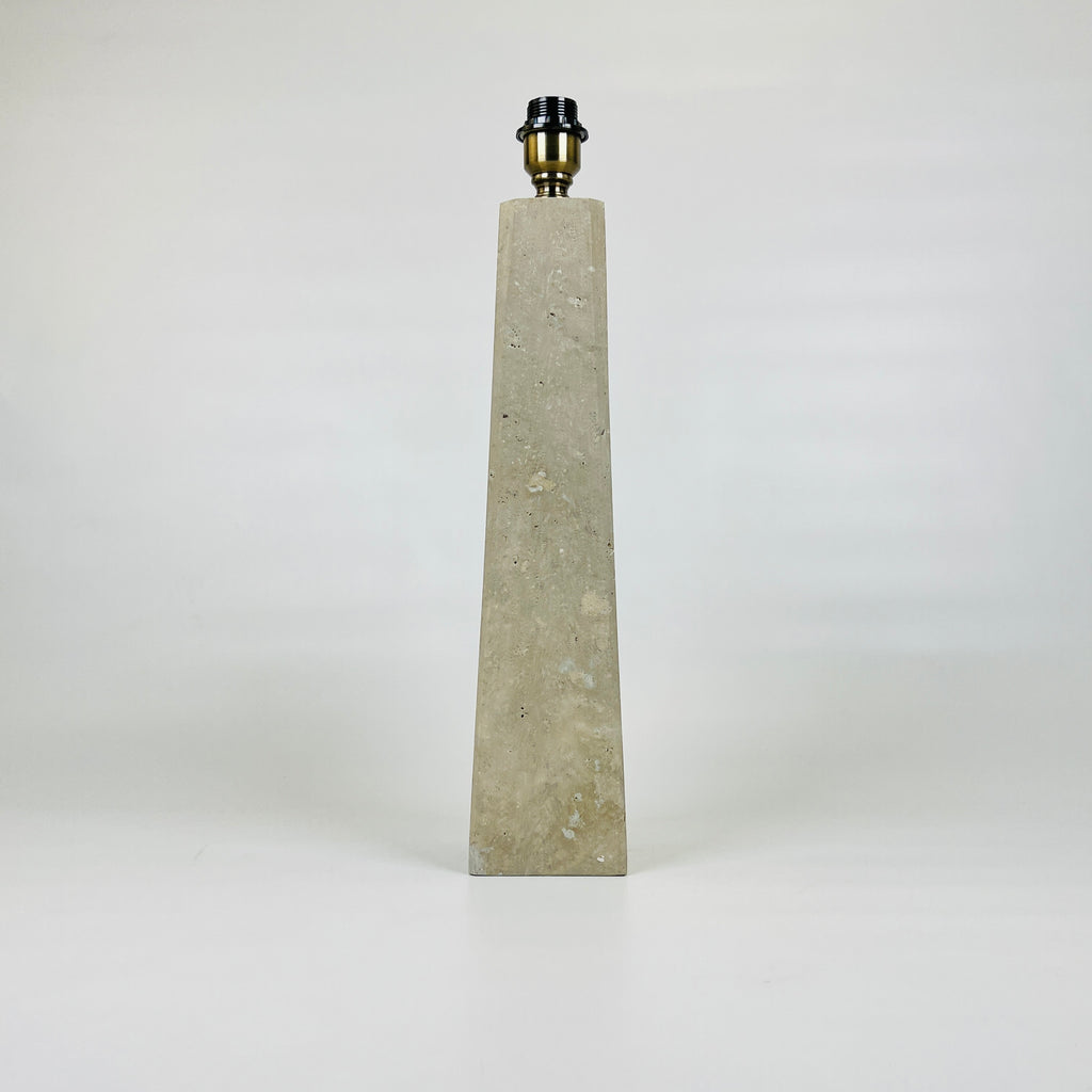 Tall Grazed Travertine Table Lamp