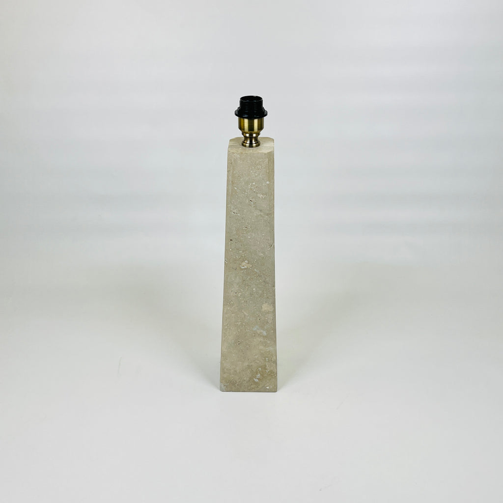 Tall Grazed Travertine Table Lamp