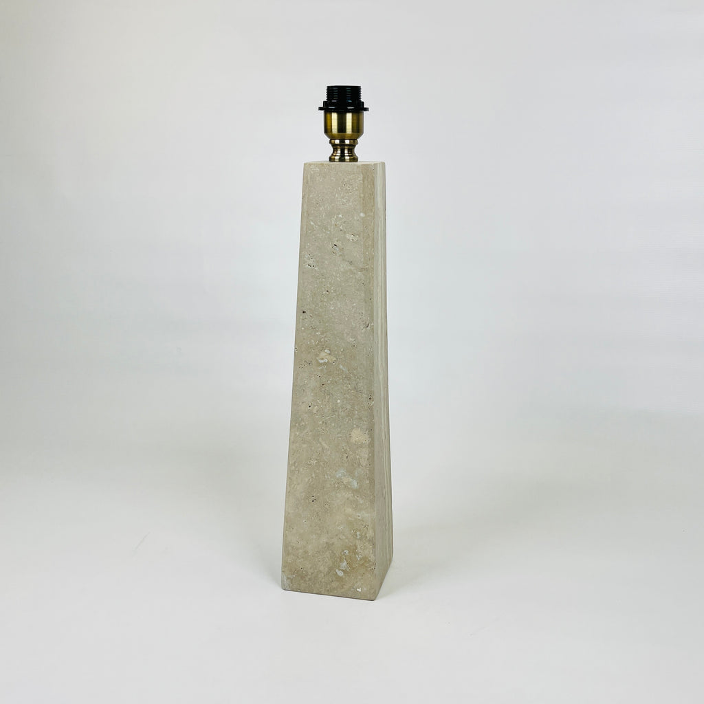 Tall Grazed Travertine Table Lamp