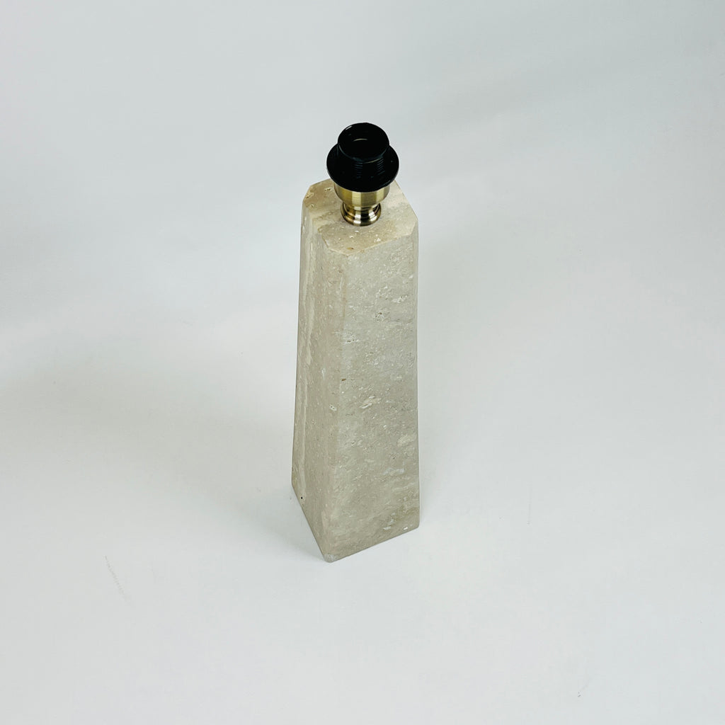 Tall Grazed Travertine Table Lamp