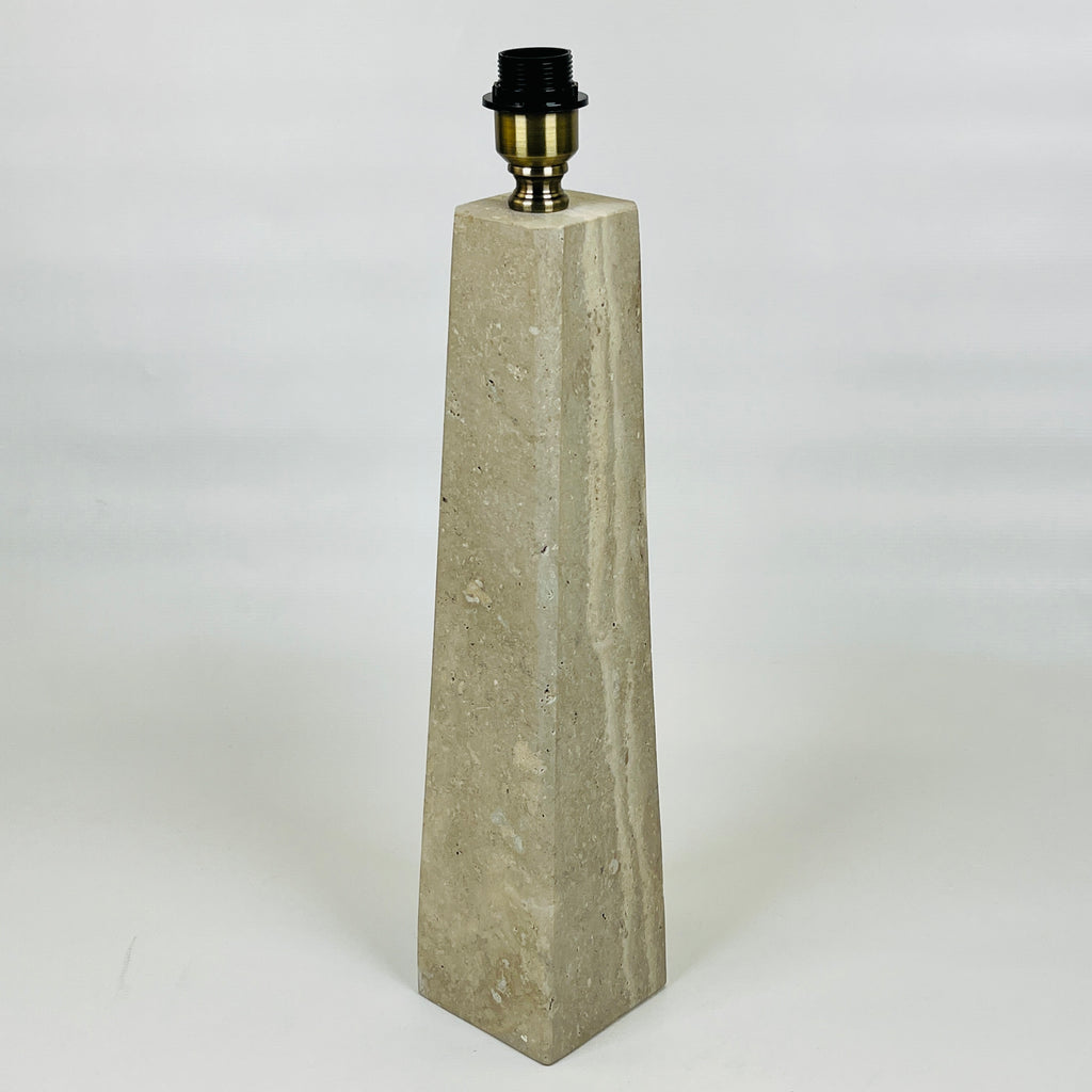 Tall Grazed Travertine Table Lamp